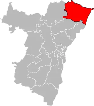 Situation of the canton of Wissembourg in the department of Bas-Rhin