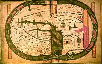 The world map from the Saint-Sever Beatus, dating to ca. AD 1050.