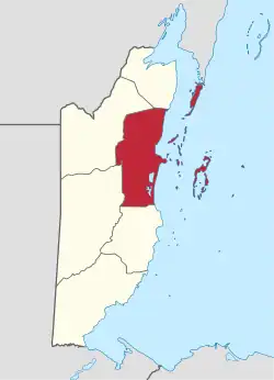 Location of Belize District in Belize
