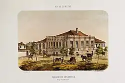 Palácio Conde dos Arcos, seat of the Imperial Senate in Rio de Janeiro, then Brazil's capital.