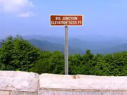 The Big Junction Overlook, near the summit of Big Junction