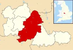 Birmingham shown within West Midlands