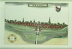 The wall and bastions depicted in an illustration of 1588