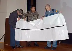 A plastic body bag