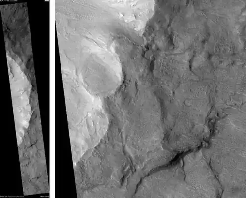 Bonestell, as seen by HiRISE. Scale bar is 1000 meters long.