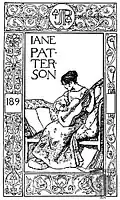 Bookplate of Jane Patterson, 1890s