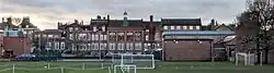 Rear view of Bootham school, including the rear wing of 51 Bootham in the centre