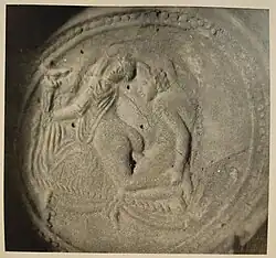 Bottom of a clay bowl. Ancient Roman? Ancient Greek? Hermitage Museum, St. Petersburg