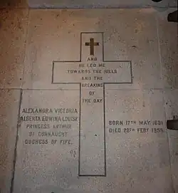 Grave of the 2nd Duchess of Fife, daughter of the 1st Duke