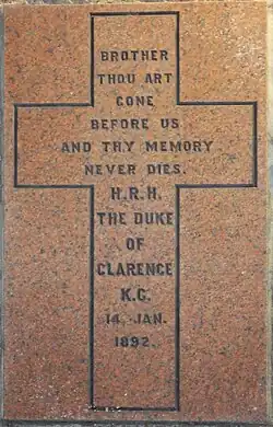 Wall-mounted plaque for The Duke of Clarence