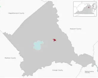 Location of the Brandy Station CDP within the Culpeper County