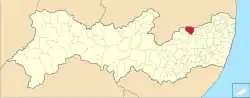 Location of Taquaritinga do Norte in Pernambuco