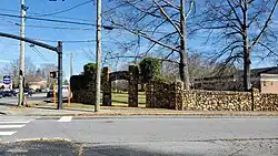Stone fence and gate