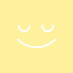 A mellow-looking smiley face with closed eyes on a yellow background.