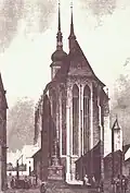 The church depicted in 19. century from the east