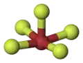 Ball-and-stick model of bromine pentafluoride