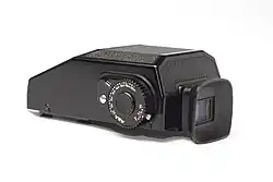 Prism housing for Bronica ETR medium format cameras.