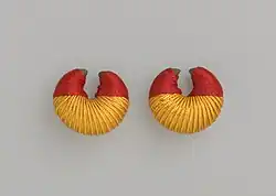 Pair of Earrings; 1981; 3.2 x 3.2 x 1.9&nbsp;cm (1 1⁄4 x 1 1⁄4 x 3⁄4 in.); Brooklyn Museum (New York City)