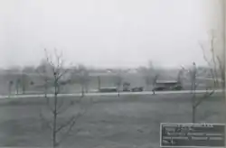 A photograph of an open plot of land with a textbox that reads “Ordnance Department A.P.G. 39690 – 3/3/40. Ballistic Research Laboratory construction. Progress picture No. 1.”