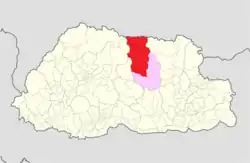 Location of Chhoekhor Gewog within Bumthang