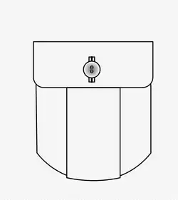 Buttoned-flap patch pocket with box pleat