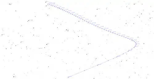 The position of comet C/2023 A3 in August and September 2024 with the expected apparent magnitudes. The comet is located in the constellation Leo between the two stars 55 and 57 Leonis about six degrees south of the ecliptic at the beginning of August and then moves towards the constellation Sextans. With increasing apparent brightness, it turns back toward the constellation Leo in the second half of September at maximum southern ecliptic latitude (just under 14 degrees of arc).