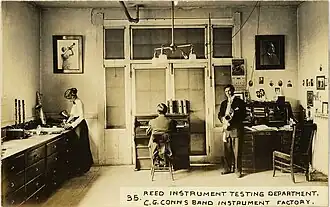 Reed instrument testing department