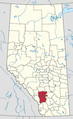 Location of the region in Alberta