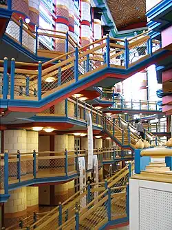 Main hall of the Judge Business School, University of Cambridge, England, by John Outram, 1995[89]