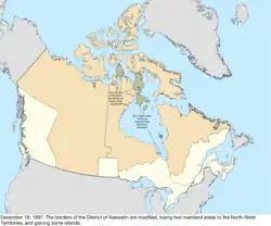 Map of the change to Canada on December 18, 1897