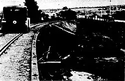 Historical photograph of the Clackline railway bridge after flooding