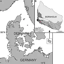 Map of area where dinosaur teeth were found