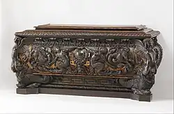 Cassone (chest); c.1550–1560; carved and partially gilded walnut; 86.4 x 181.9 x 67.3&nbsp;cm; Metropolitan Museum of Art (New York City)