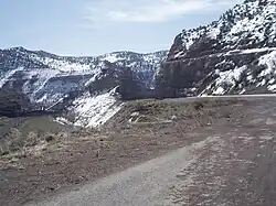 Castle Gate, with the former townsite to the left