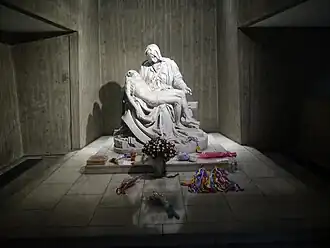 A reproduction of Michelangelo's Pietà inside