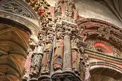 Romanesque façade in the Cathedral of Ourense (1160); founded in the 6th century, its construction is attributed to King Chararic