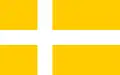 Flag of Saint Eric's Cathedral. The colours are yellow and white, the clerical colours of the Vatican City.
