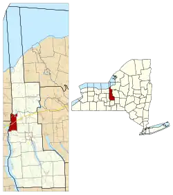 Location within Cayuga County and New York