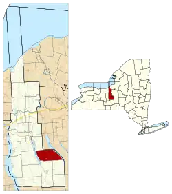 Location within Cayuga County and New York
