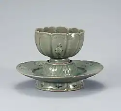 tea cup with flower inlays, Goryeo dynasty