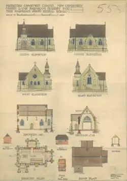 Proposals for Cemetery Chapel at Green Lane, Farnham by Arthur Stedman (1912)