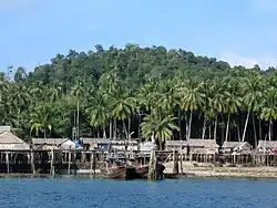 Stilt houses in Cempa, located in the Lingga Islands, Riau Islands, Indonesia