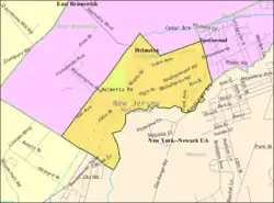 Census Bureau map of Helmetta, New Jersey