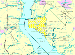 United States Census Bureau map of ZCTA 08038 Hancock's Bridge, New Jersey
