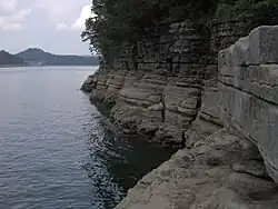 Limestone outcroppings near the campground