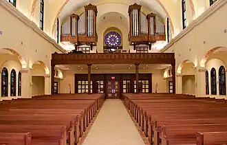 View down the nave toward gallery