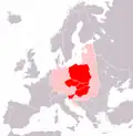 Map of Central Europe, according to Lonnie R. Johnson (2011):[111] &nbsp;&nbsp;Countries usually considered Central European (citing the World Bank and the OECD) &nbsp;&nbsp;Countries considered to be Central European only in the broader sense of the term