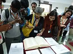 Visitors take a closer look at some of the earliest European-printed books in India.