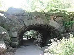 Huddlestone Arch on the East Drive, just south of Harlem Meer (2019).