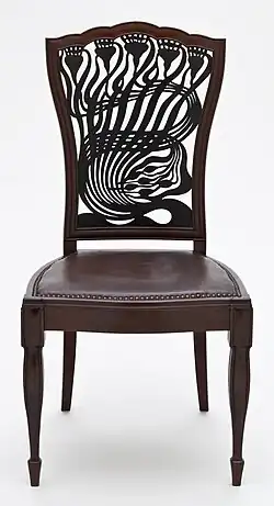 Chair (Art Nouveau); by Arthur Heygate Mackmurdo; c.1883; mahogany; 97.79 x 49.53 x 49.53&nbsp;cm; Los Angeles County Museum of Art
